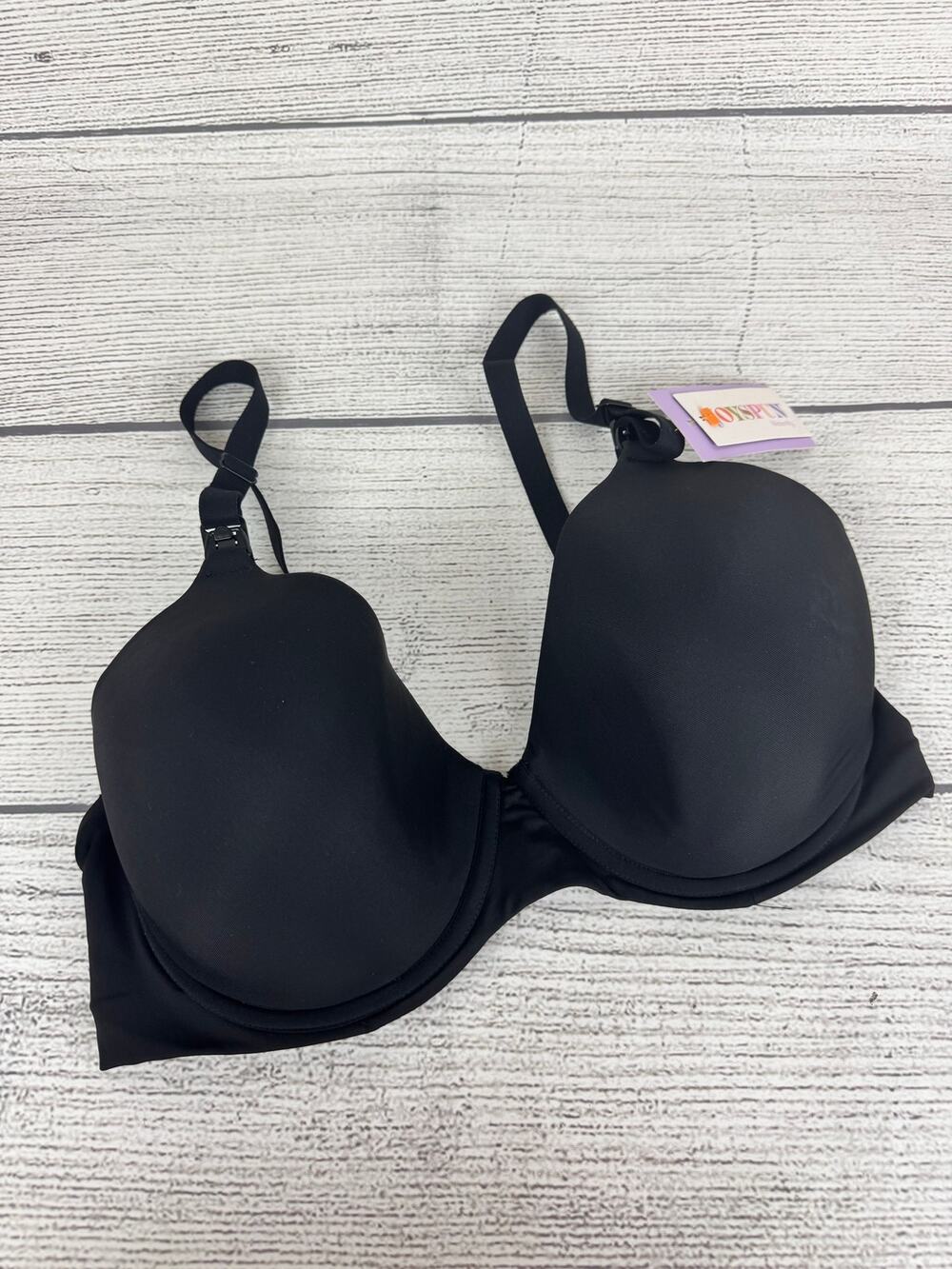 Joyspun Women's Black Underwire T-Shirt Nursing Bra Size 36DD